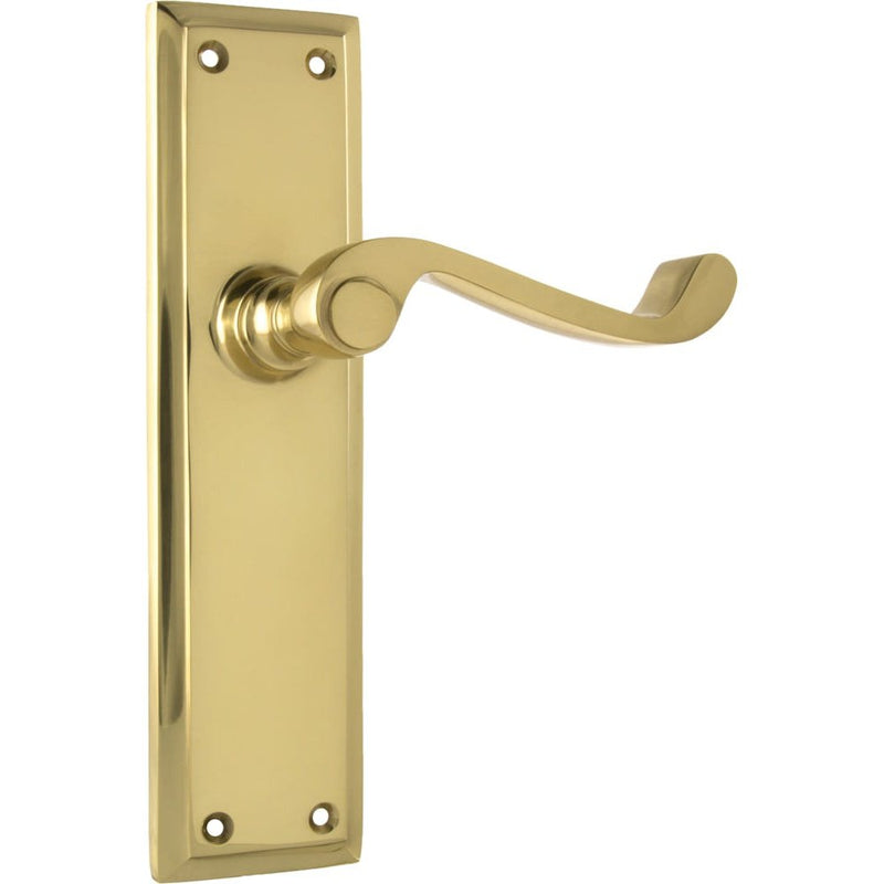 Door Lever Milton Latch Pair Polished Brass