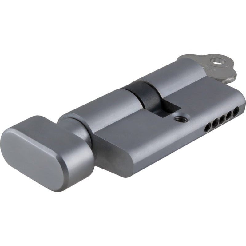 Euro Cylinder Key Thumb 5 Pin Satin Chrome L60mm