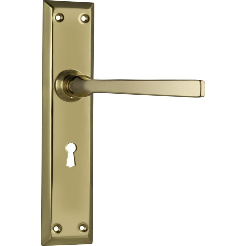 Door Lever Menton Lock Pair Polished Brass