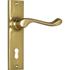 Door Lever Fremantle Lock Pair Polished Brass