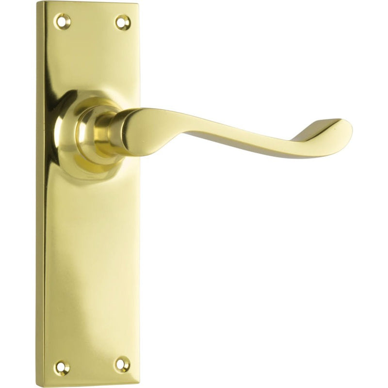 Door Lever Victorian Latch Pair Polished Brass