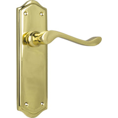 Door Lever Henley Latch Pair Polished Brass