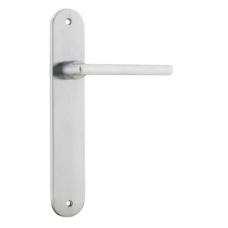 Door Lever Baltimore Oval Latch Brushed Chrome