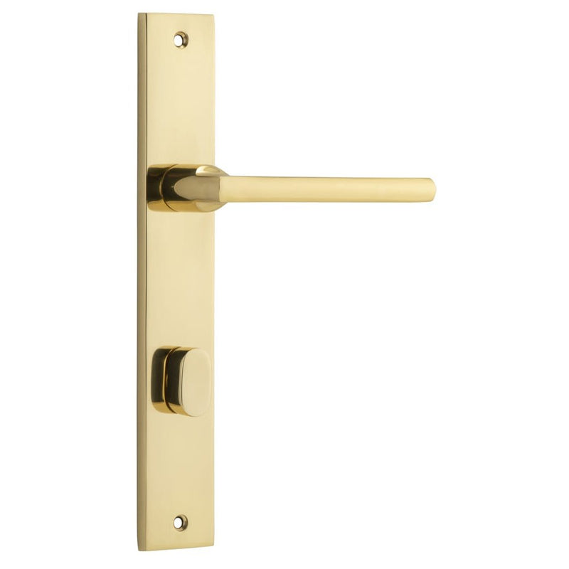Door Lever Baltimore Rectangular Privacy Polished Brass