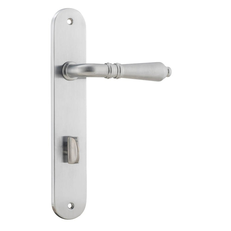 Door Lever Sarlat Oval Privacy Brushed Chrome