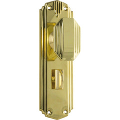 Door Knob Napier Art Deco Privacy Pair Polished Brass