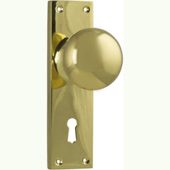 Door Knob Victorian Lock Pair Polished Brass