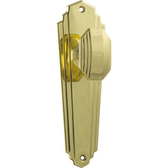 Door Knob Elwood Art Deco Latch Pair Polished Brass