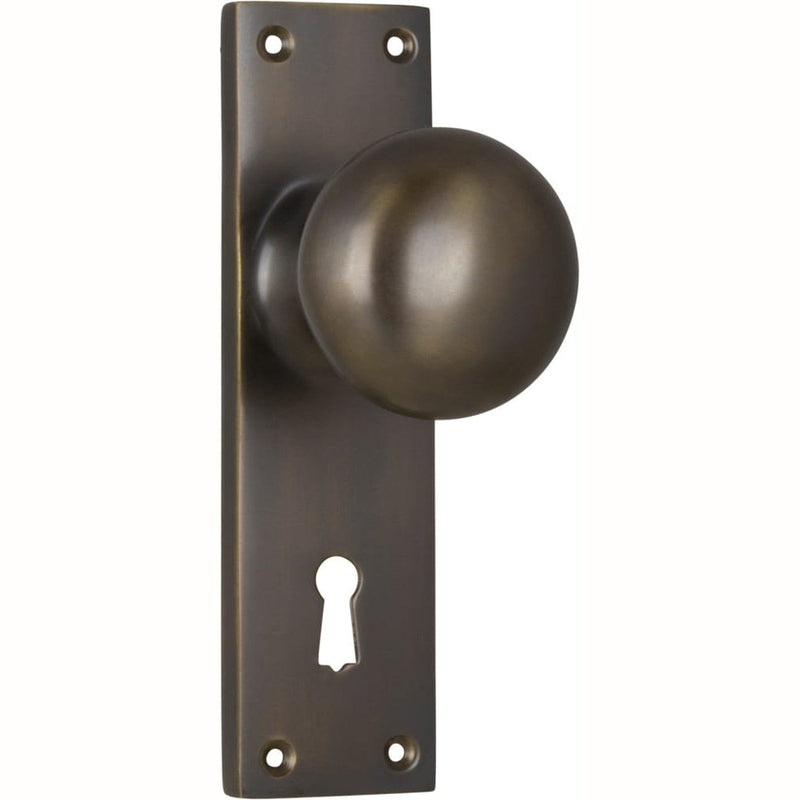 Door Knob Victorian Lock Pair Antique Brass