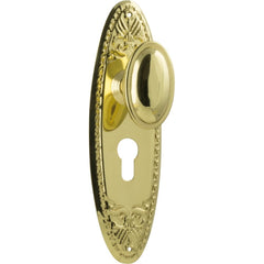 Door Knob Fitzroy Euro Pair Polished Brass