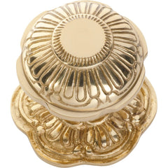Centre Door Knob Ornate Polished Brass