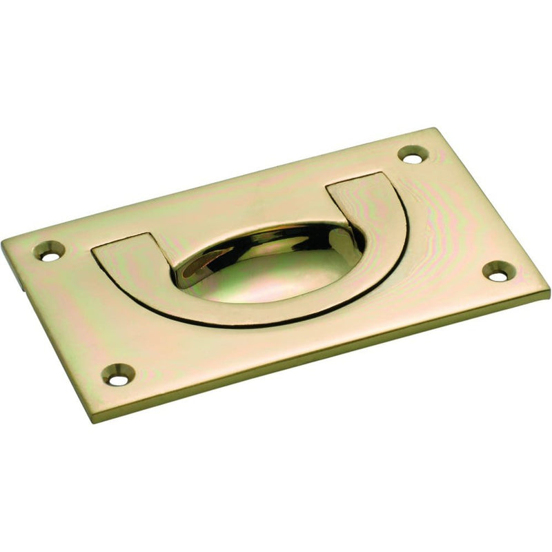 Flush Pull Large Polished Brass H55xW90mm