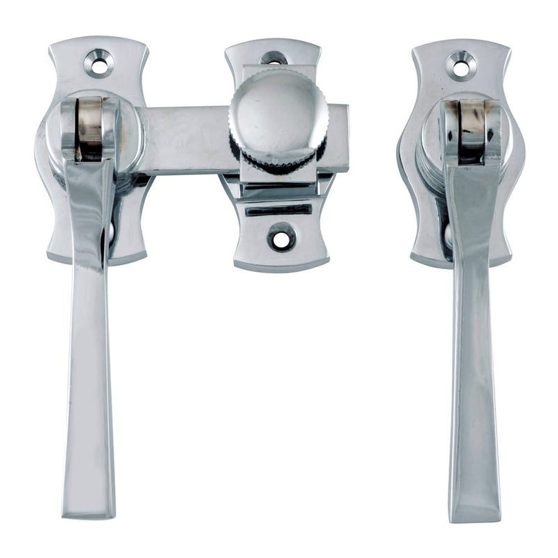 French Door Fastener Square Chrome Plated