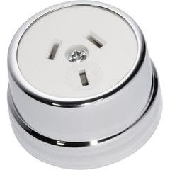 Socket Traditional White Mechanism Chrome Plated