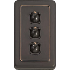 Switch Flat Plate Toggle 3 Gang Brown Antique Copper