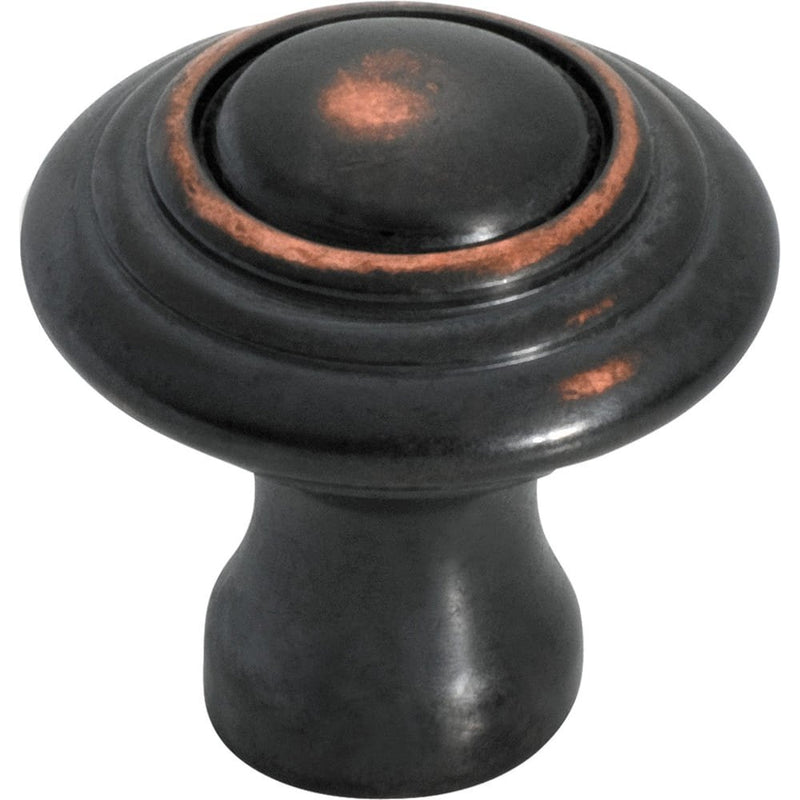 Cupboard Knob Domed Antique Copper 25mm