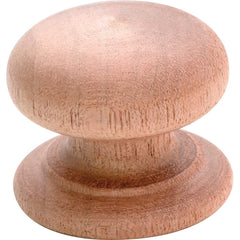 Cupboard Knob Mushroom Wooden Screw Mahogany 48mm