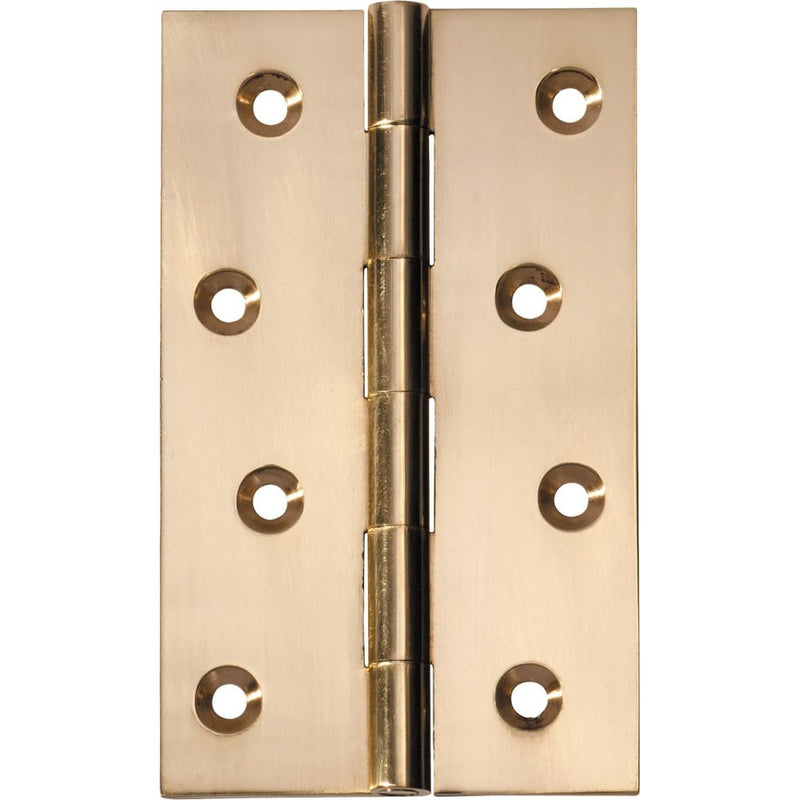 Hinge Fixed Pin Polished Brass H100xW60mm