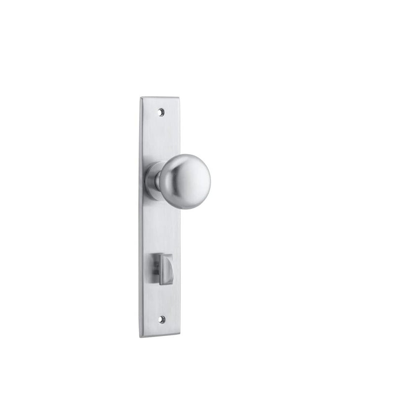 Door Knob Cambridge Chamfered Privacy Brushed Chrome