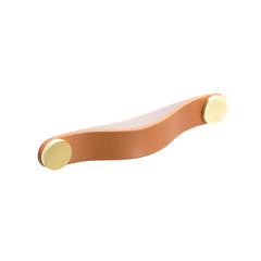 Momo Flexa Leather D Handle 160mm Light Tan With Brass Button