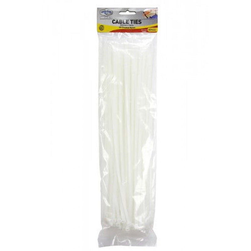 Cable Ties 5x350mm White Pk100