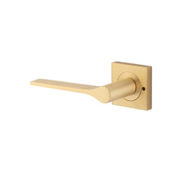 Door Lever Como Square Rose Inbuilt Privacy Kit Brushed Brass