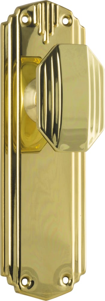 Door Knob Napier Art Deco Latch Pair Polished Brass