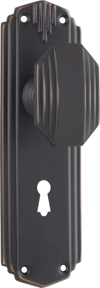 Door Knob Napier Art Deco Lock Pair Antique Copper