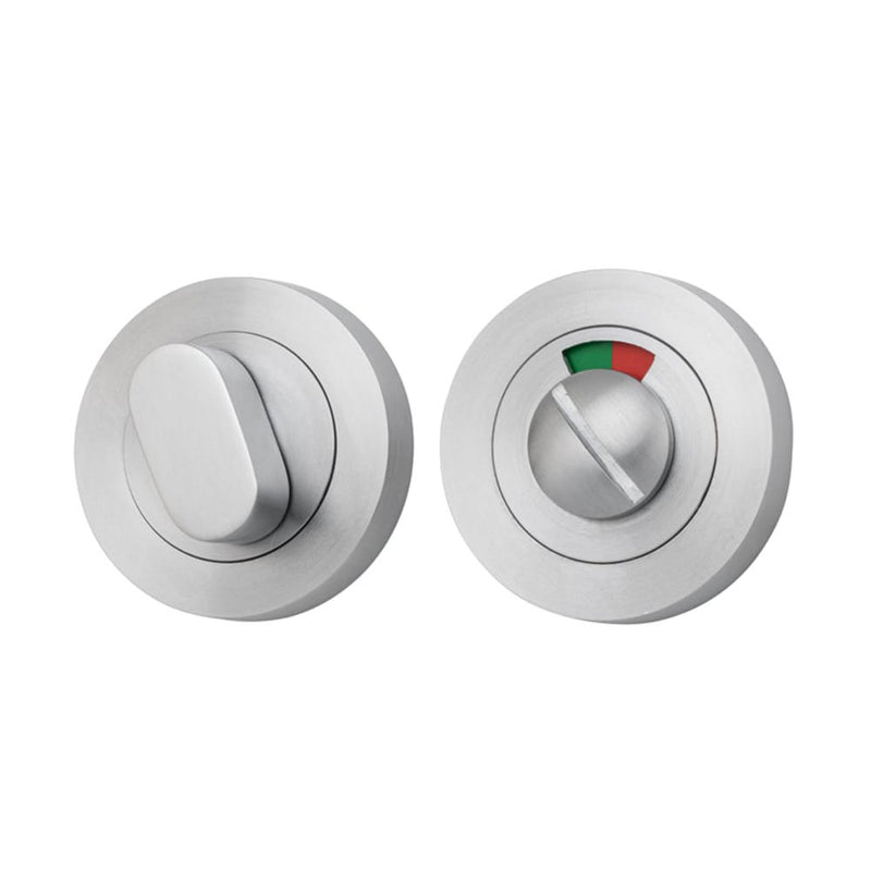 Privacy Turn Oval with Indicator Concealed Fix Round Brushed Chrome