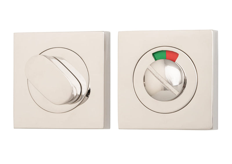 Privacy Turn Oval with Indicator Concealed Fix Square Polished Nickel