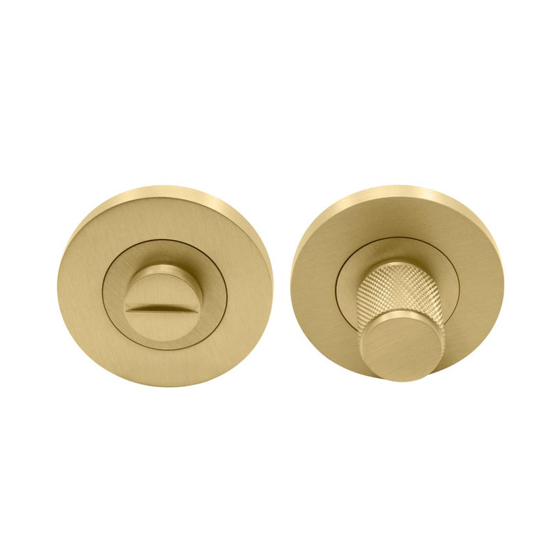 Windsor Privacy Turn & Release Knurled Matt Satin Brass