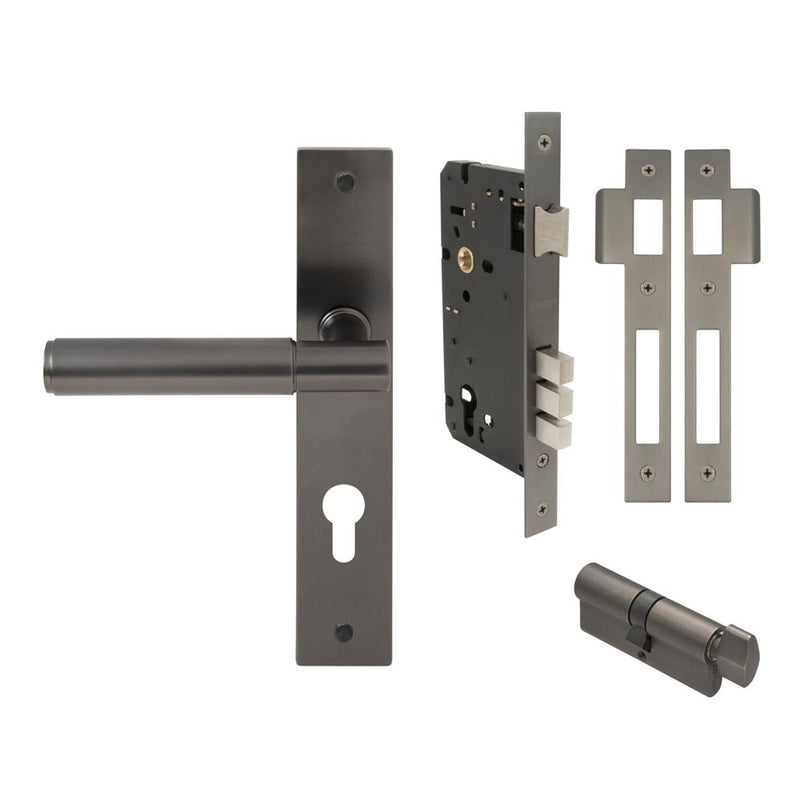 Verge Plain Lever Longplate Entrance Set CTC85 K/T Graphite Nickel