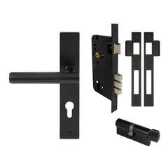 Verge Plain Lever Longplate Entrance Set CTC85 K/T Matt Black