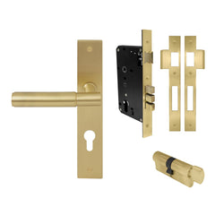 Verge Plain Lever Longplate Entrance Set CTC85 K/T Matt Satin Brass