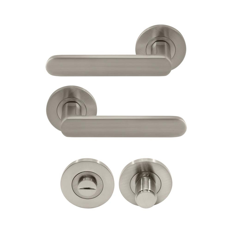 Windsor Modella Lever Round Rose Privacy Set Brushed Nickel