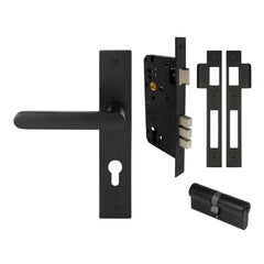 Windsor Modella Lever Longplate Entrance Set CTC85 K/K Matt Black