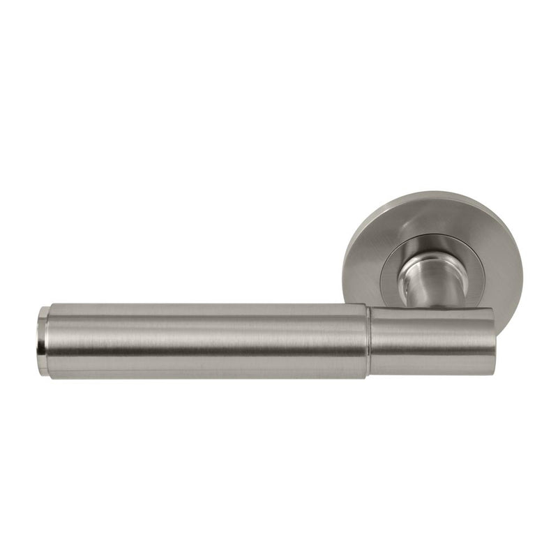 Verge Plain Lever Round Rose Passage Set Brushed Nickel