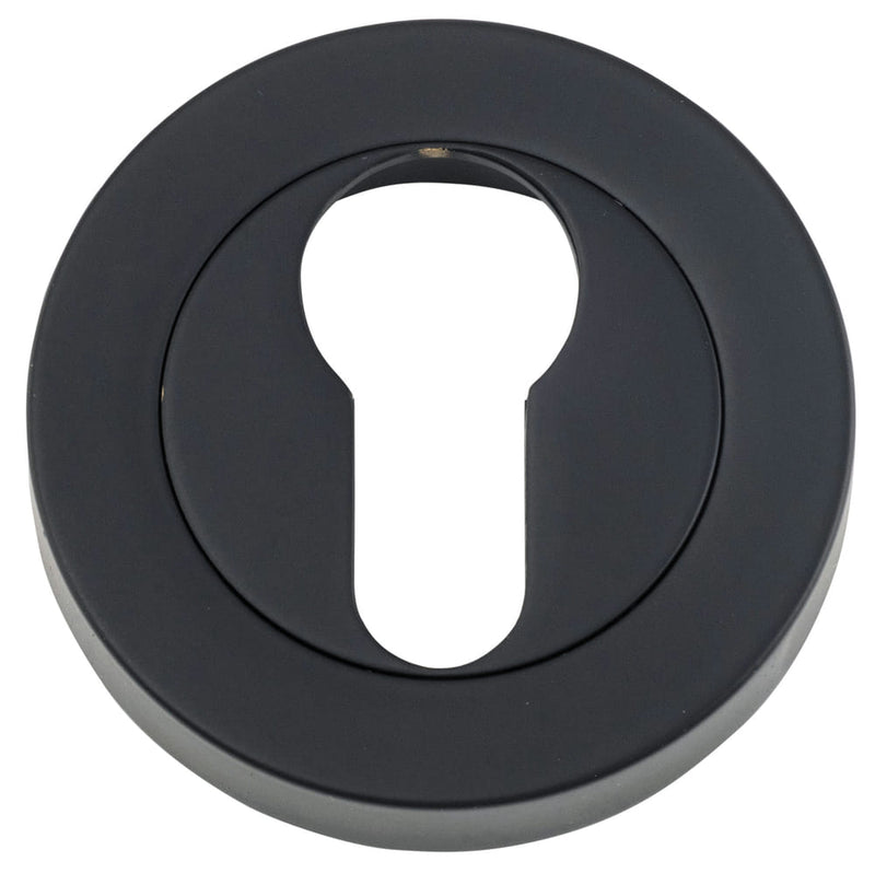 Escutcheon Euro Concealed Fix Round Pair Matt Black