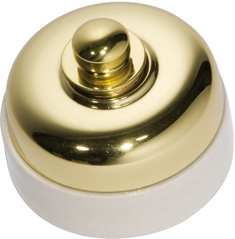 Fan Controller Ivory Porcelain Base Polished Brass