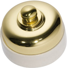 Fan Controller Ivory Porcelain Base Polished Brass