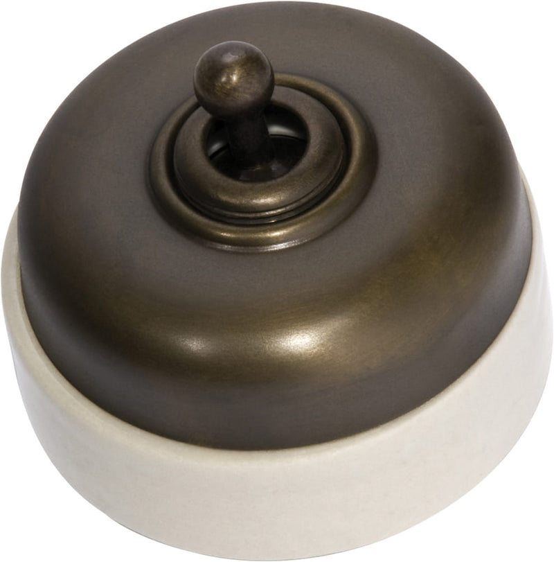 Switch Ivory Porcelain Base Antique Brass