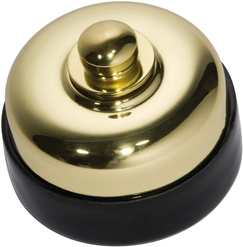 Fan Controller Black Porcelain Base Polished Brass