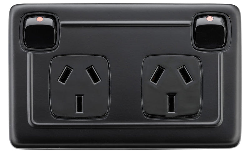 Socket Flat Plate Rocker Double Matt Black