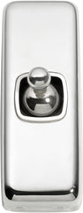 Switch Flat Plate Toggle 1 Gang White Chrome Plated