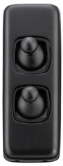 Switch Flat Plate Toggle 2 Gang Matt Black