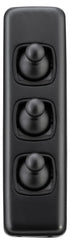 Switch Flat Plate Toggle 3 Gang Matt Black