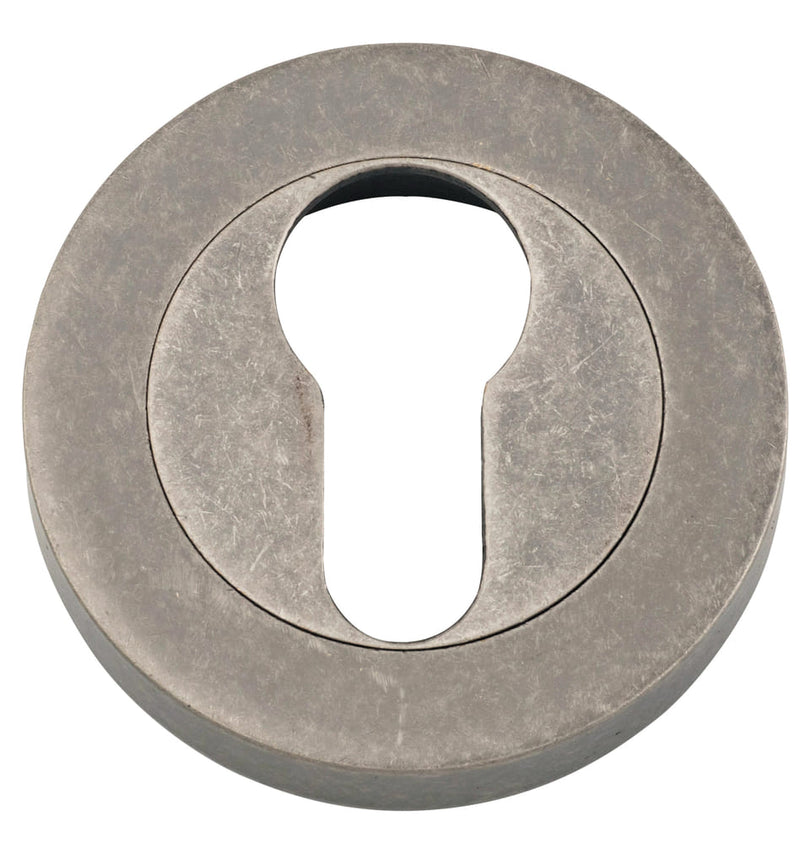 Escutcheon Euro Concealed Fix Round Pair Distressed Nickel