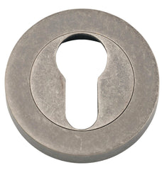 Escutcheon Euro Concealed Fix Round Pair Distressed Nickel