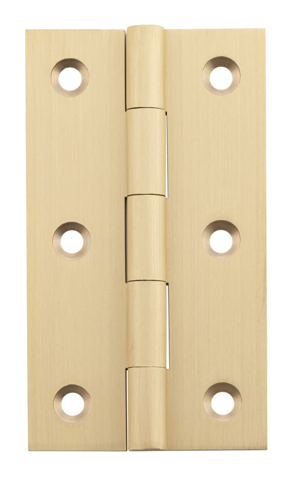 Hinge Fixed Pin Satin Brass H89xW50mm