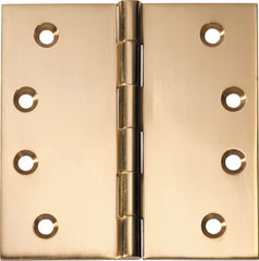 Hinge Fixed Pin Unlacquered Polished Brass H100xW100mm